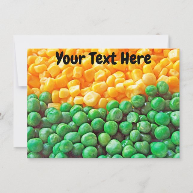 Customisable peas and sweetcorn Card (Front)