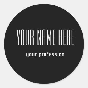 Customisable personal business card classic round sticker