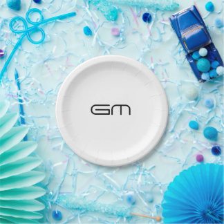Customisable personal elegant initials paper plate