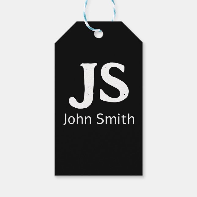 Customisable personal initials gift tags (Front)