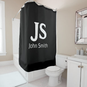 Customisable personal initials shower curtain