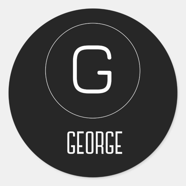 Customisable personal name logo  classic round sticker (Front)