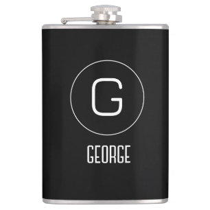 Customisable personal name logo hip flask