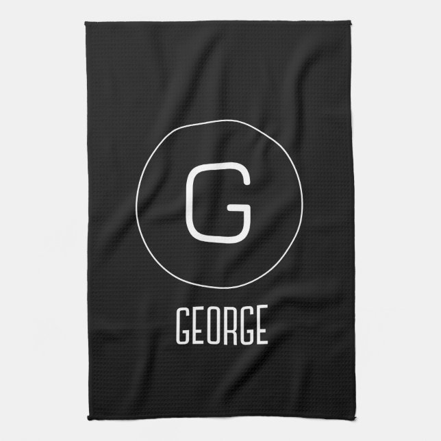 Customisable personal name logo  tea towel (Vertical)