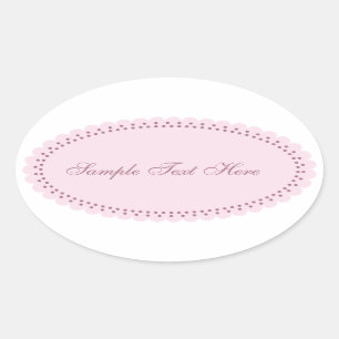 Customisable personalise beauty elegant pink oval oval sticker