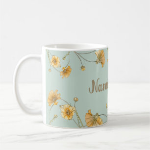 Customisable Personalise Floral Coffee Tea Cup Mug
