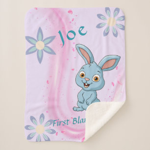 Customisable Personalised Cute Bunny Baby Blanket