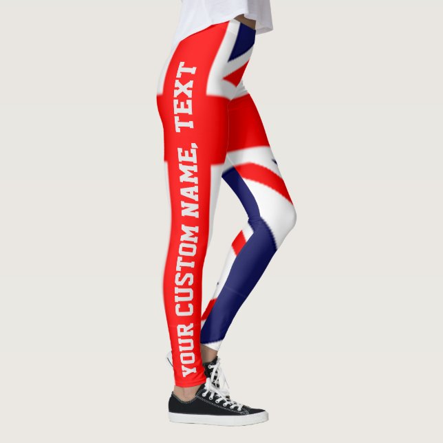 Customisable Personalised England British Flag Leggings (Right)