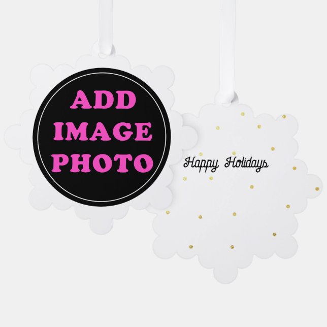 Customisable Personalised Image Photo Tree Decoration Card (Front/Back)