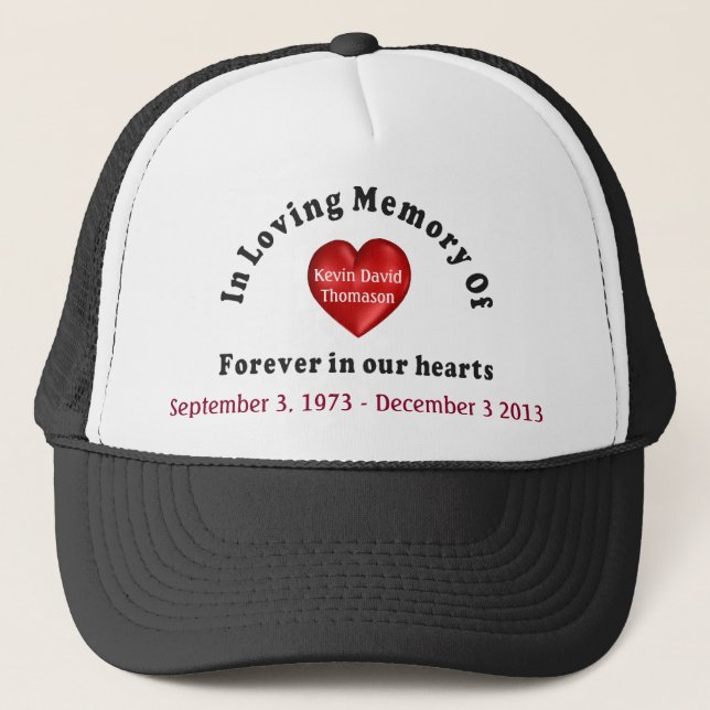 Customisable Personalised Memorial Trucker Hat (Front)