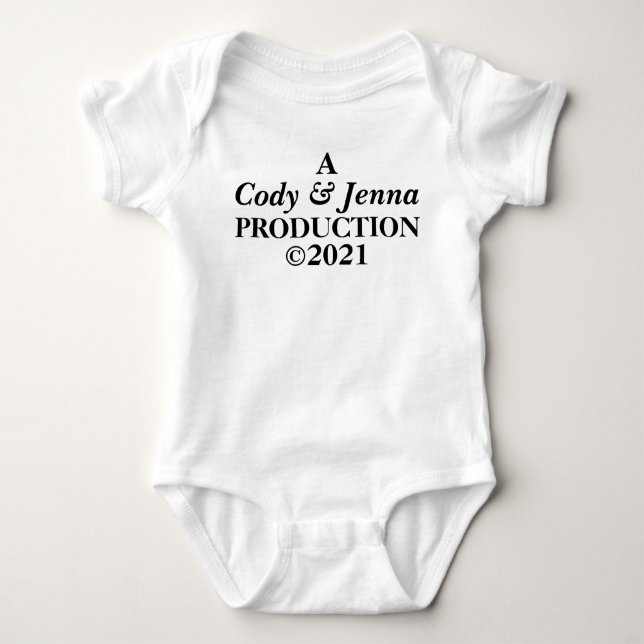 Customisable Personalised Production Newborn Baby Bodysuit (Front)