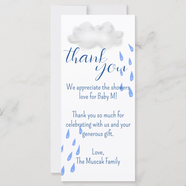 Customisable, Personalised Thank You Card (Front)