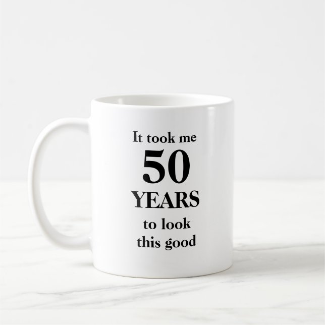 Customisable personalizable 50TH birthday Mug (Left)