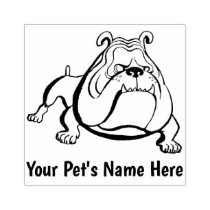 Customisable Pet Bulldog Rubber Stamp