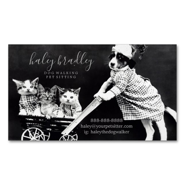 Customisable Pet Dog Cat Sitting Business Card  (Front)