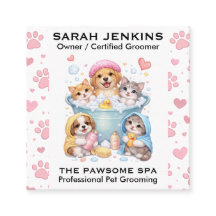 Customisable Pet Grooming Business Card 