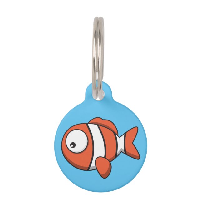 Customisable Pet ID Tag - Fish Design. (Front)