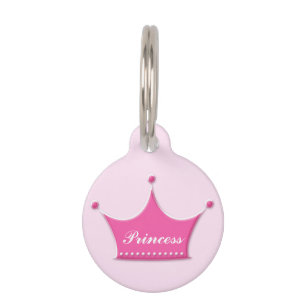 Customisable Pet ID Tag - Princess Crown Design.
