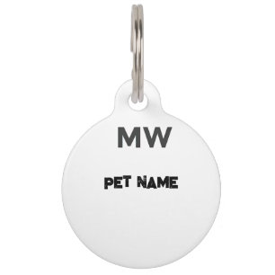 Customisable Pet ID Tag with MW Monogram