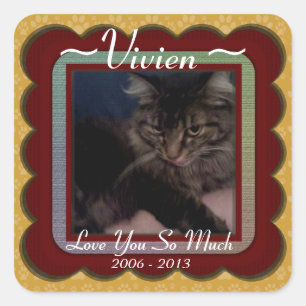 Customisable Pet Memorial  Square Sticker