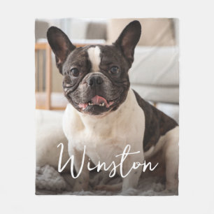 Customisable Pet Photo Keepsake Dog Name Fleece Blanket