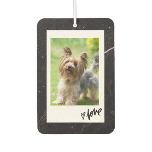 Customisable Pet Photo Love Black White Aesthetic Car Air Freshener