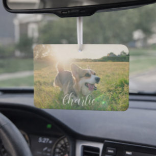 Customisable Pet Photo Template & Text For Name Car Air Freshener