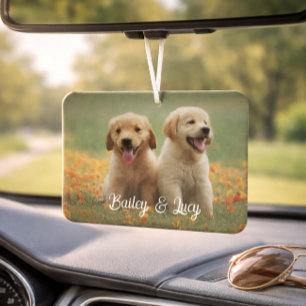 Customisable Pet Photo With Customisable Name Text Car Air Freshener