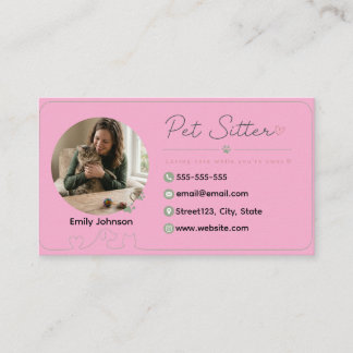 Customisable Pet Sitter Business Card with Photo