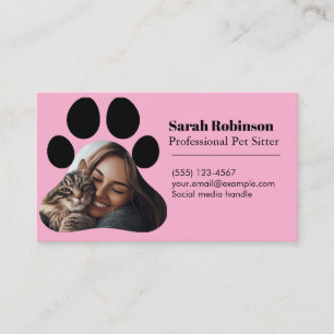 Customisable Pet Sitter Business Card with Photo 