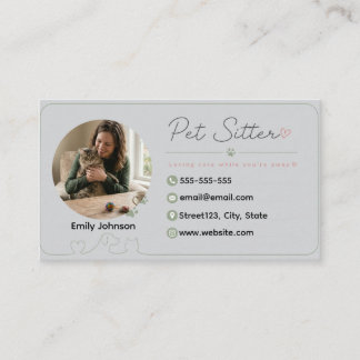 Customisable Pet Sitter Business Card with Photo