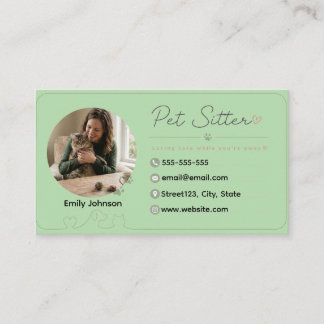 Customisable Pet Sitter Business Card with Photo