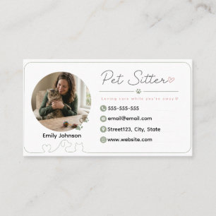 Customisable Pet Sitter Business Card with Photo