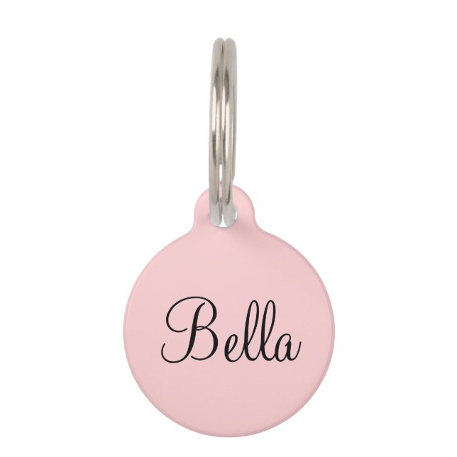 Customisable pet tag pink with heart (Front)