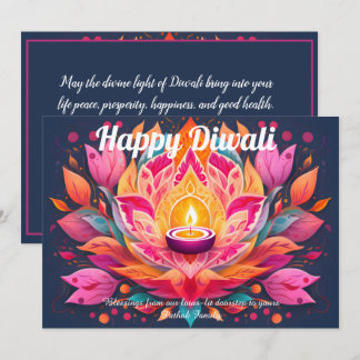 Customisable Petals Aglow Diwali Card