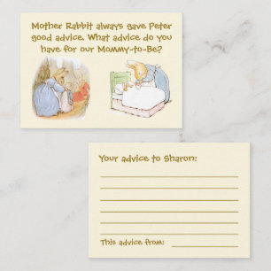 Customisable Peter Rabbit Baby Shower advice cards