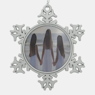 Customisable Pewter Snowflake Ornament