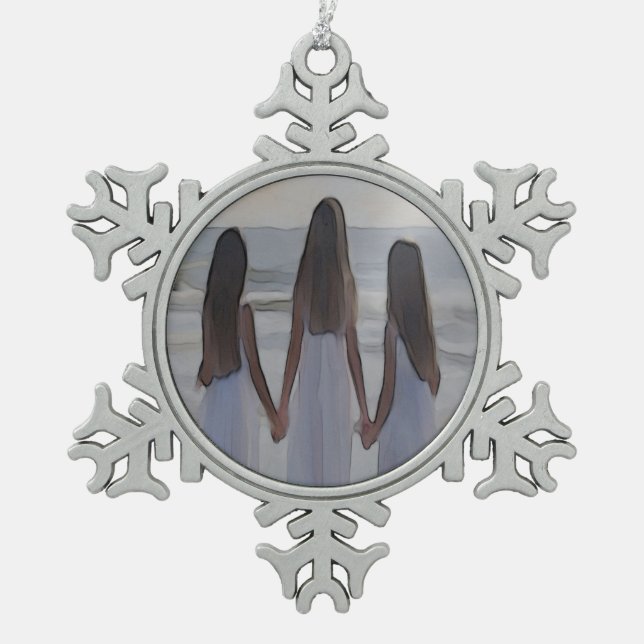 Customisable Pewter Snowflake Ornament (Front)