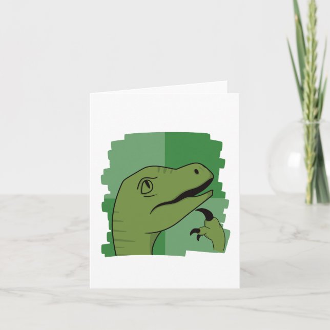 Customisable Philosophical Raptor Meme Holiday Card (Front)