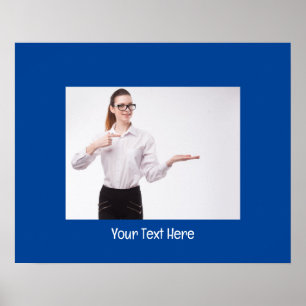 Customisable Photo and Text Deep Blue  Poster