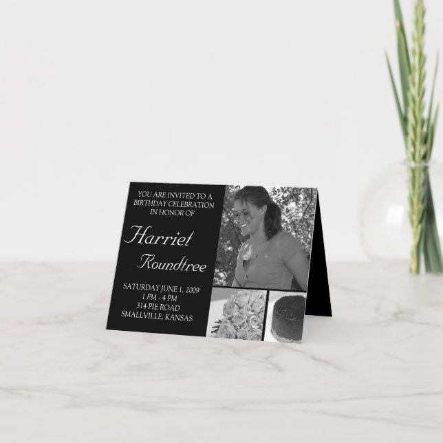Customisable Photo Birthday Party Invitation (Front)