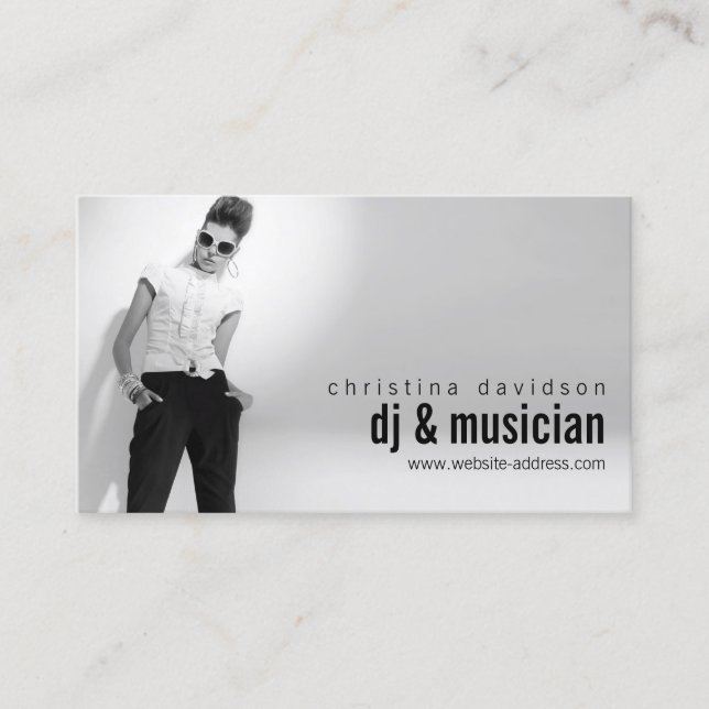 Customisable Photo Card for DJs, Bands, Musicians (Front)