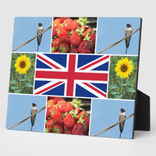 Customisable photo collage & United Kingdom flag Plaque