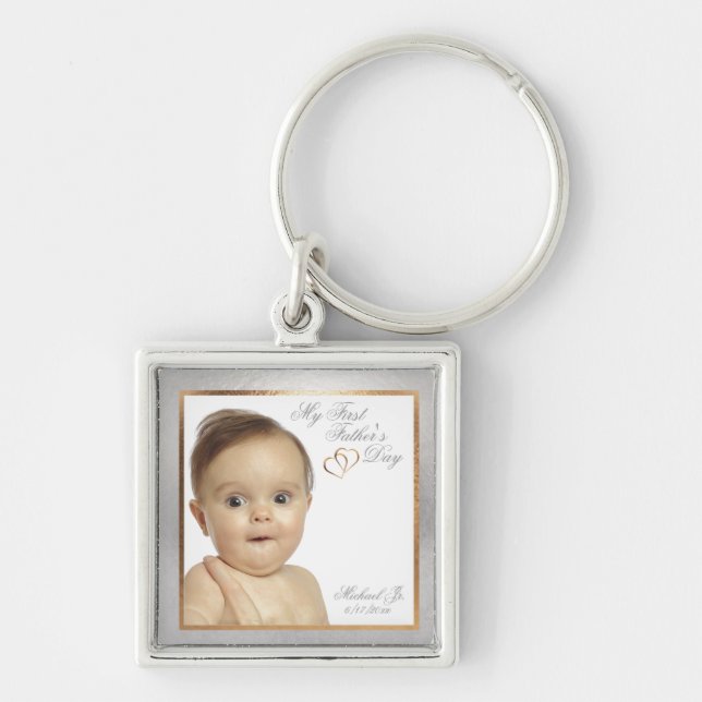 Customisable Photo First Father's Day Key Chain (Front)