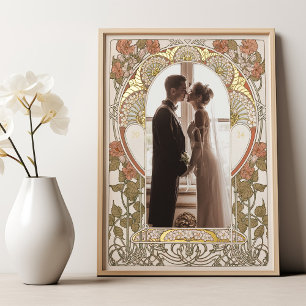 Customisable Photo Foil Poster Art Nouveau Wedding
