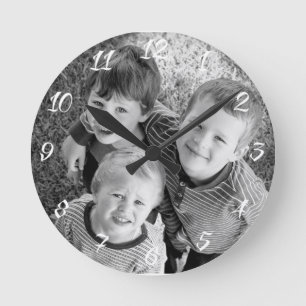 Customisable Photo Gift Round Clock