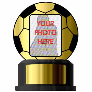 Customisable photo golden soccer Acrylic Sculptur Standing Photo Sculpture