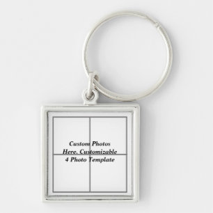 Customisable photo keychains, 4 Photo Template Key Ring
