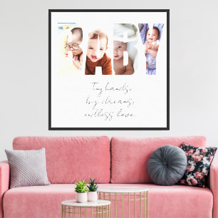 Customisable Photo Letters 'BABY' Nurseries Love Canvas Print