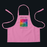 Customisable Photo Logo Template Pink Kids Girls Apron<br><div class="desc">Custom Upload Picture Photo Image Or Company Business Logo Here Minimalist Simple Design Kids Boys Girls Unisex Pink Small Apron.</div>